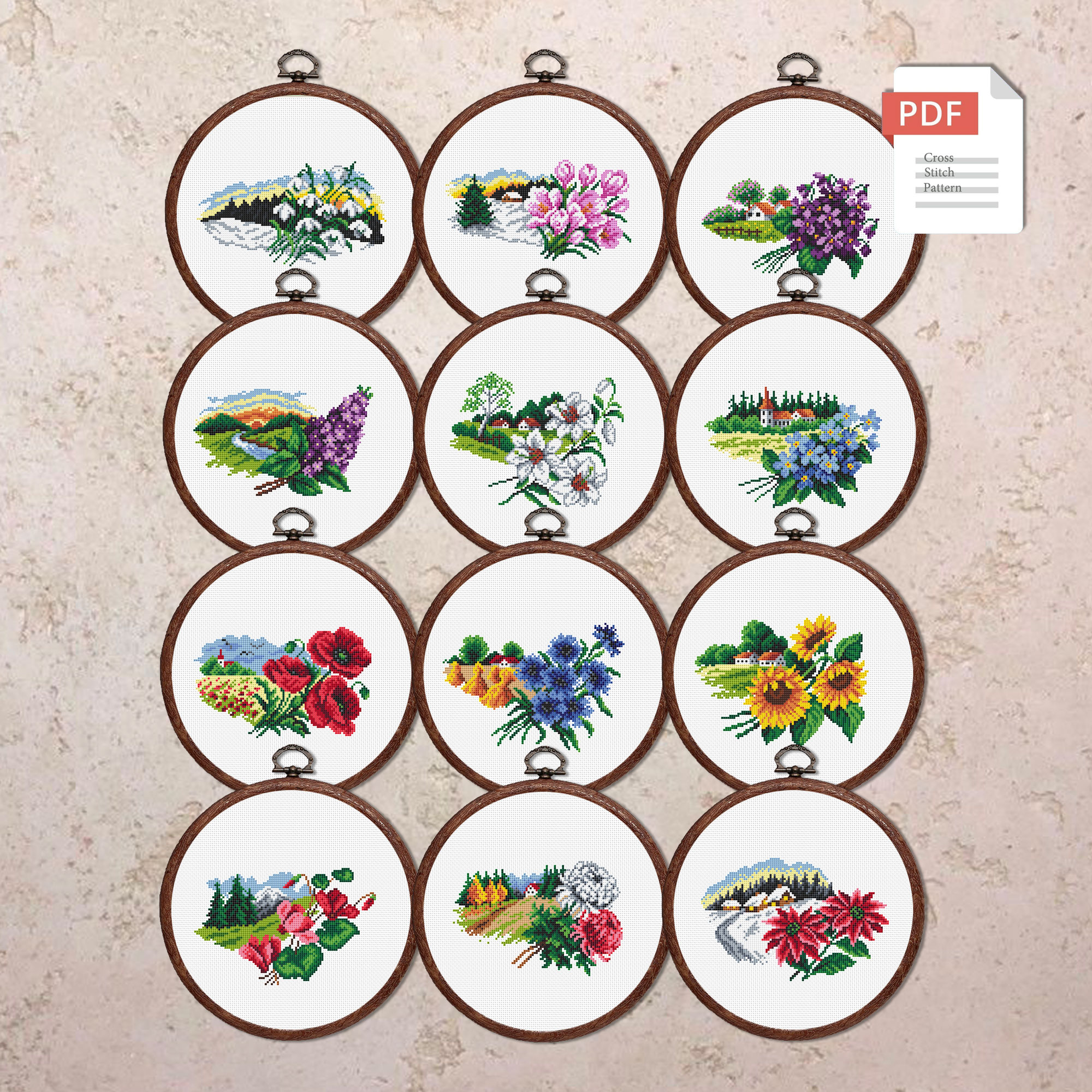 Flowers August Cross Stitch Pattern #fl.123 - Image 3
