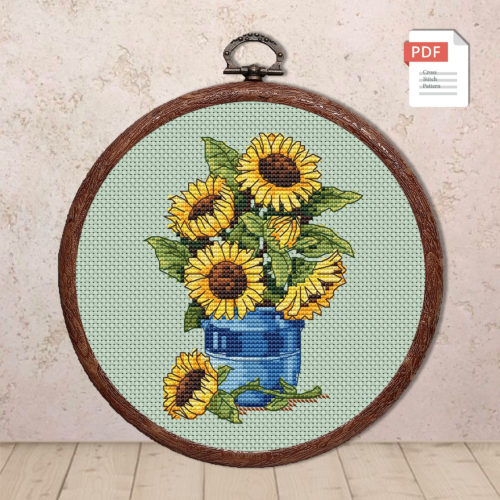 Sunflowers Cross Stitch Pattern #fl.129