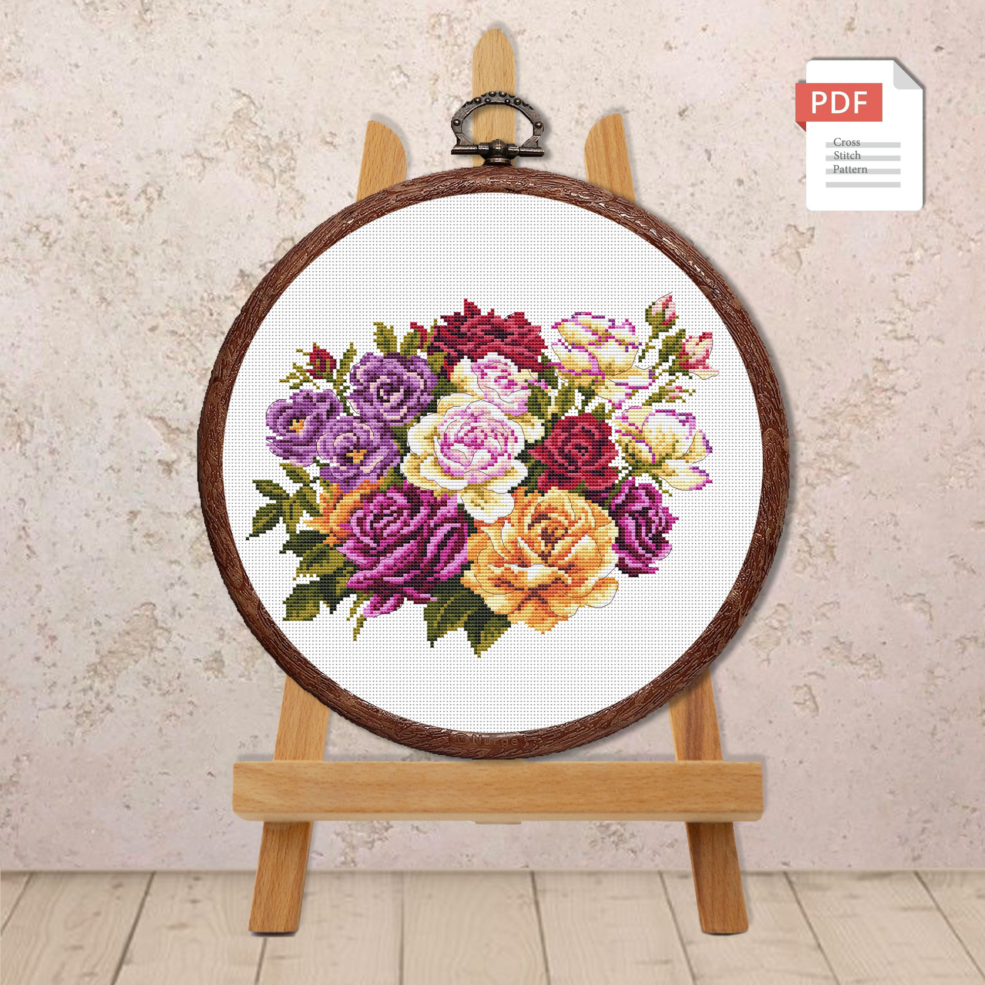 Vintage Bouquet Cross Stitch Pattern #fl.184 - Image 2