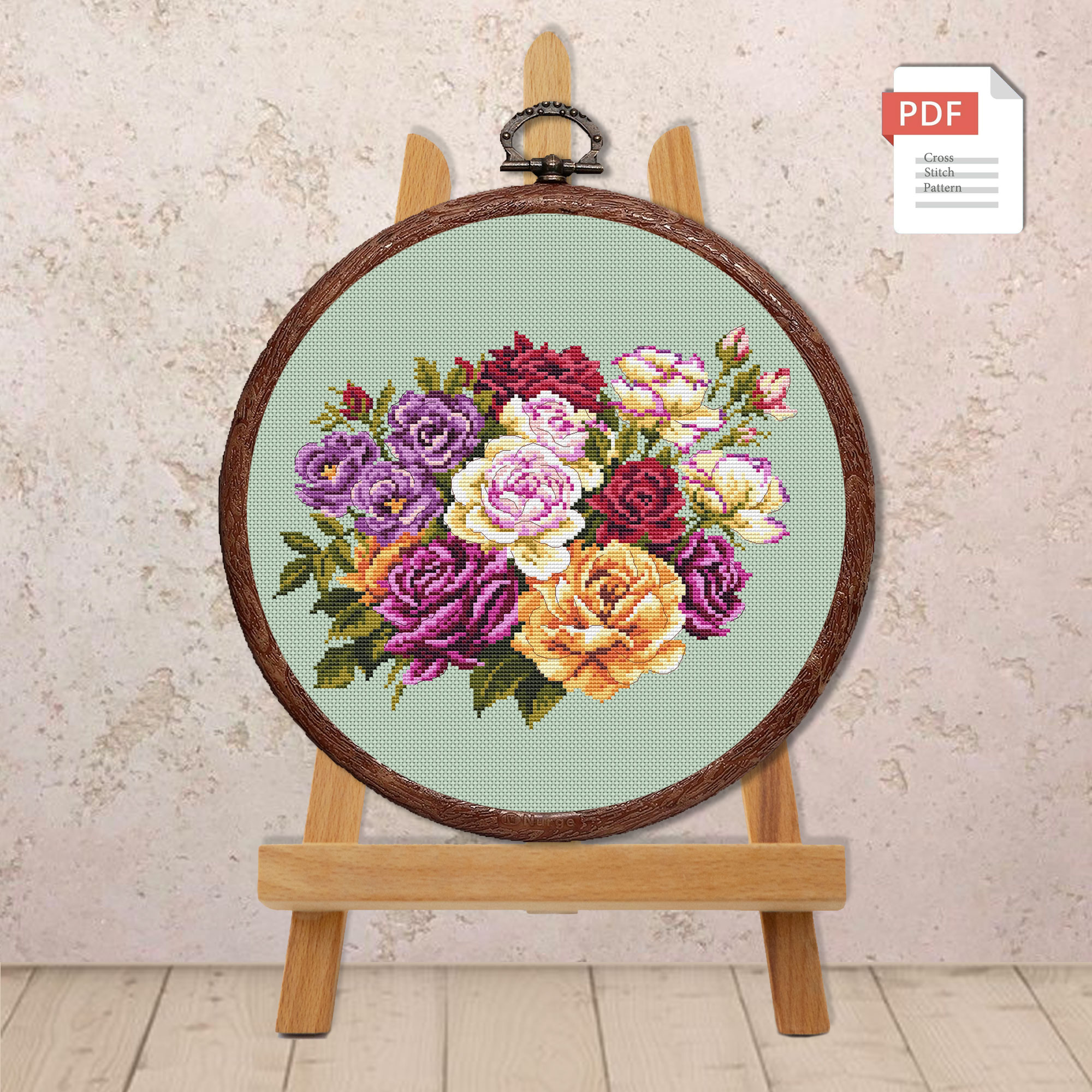 Vintage Bouquet Cross Stitch Pattern #fl.184 - Image 3