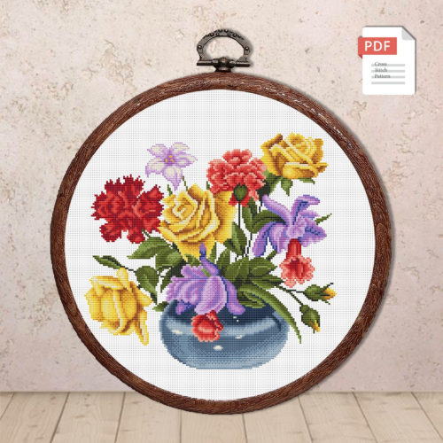 Summer Bouquet Cross Stitch Pattern #fl.195