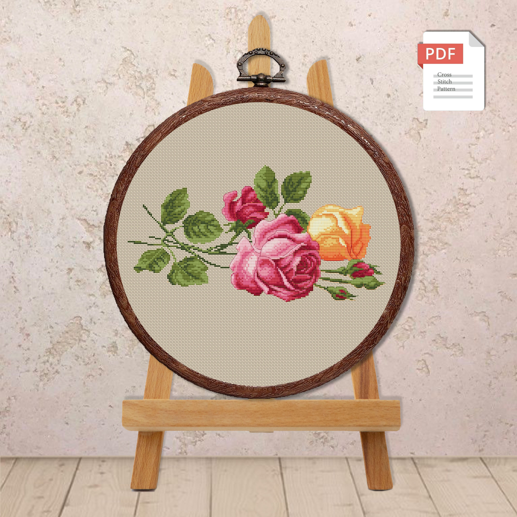 Roses Cross Stitch Pattern #fl.196 - Image 2