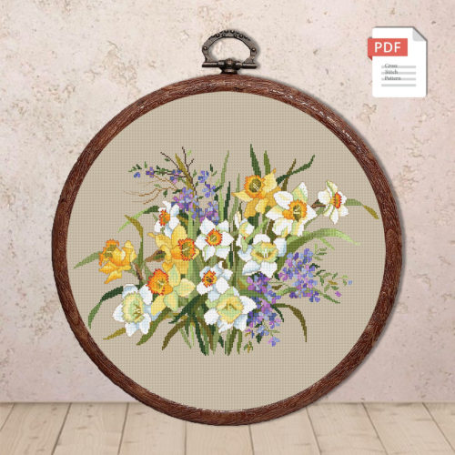 Daffodils Cross Stitch Pattern #fl.199