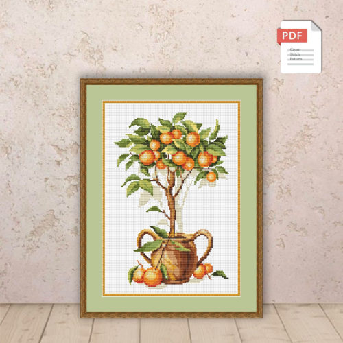 Orange Tree Cross Stitch Pattern #flc018