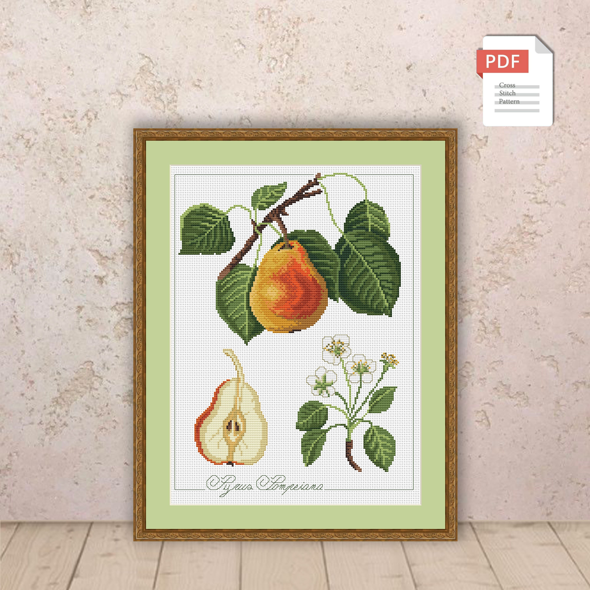 Set of 12 Fruits Cross Stitch Patterns #flc036 - Image 5