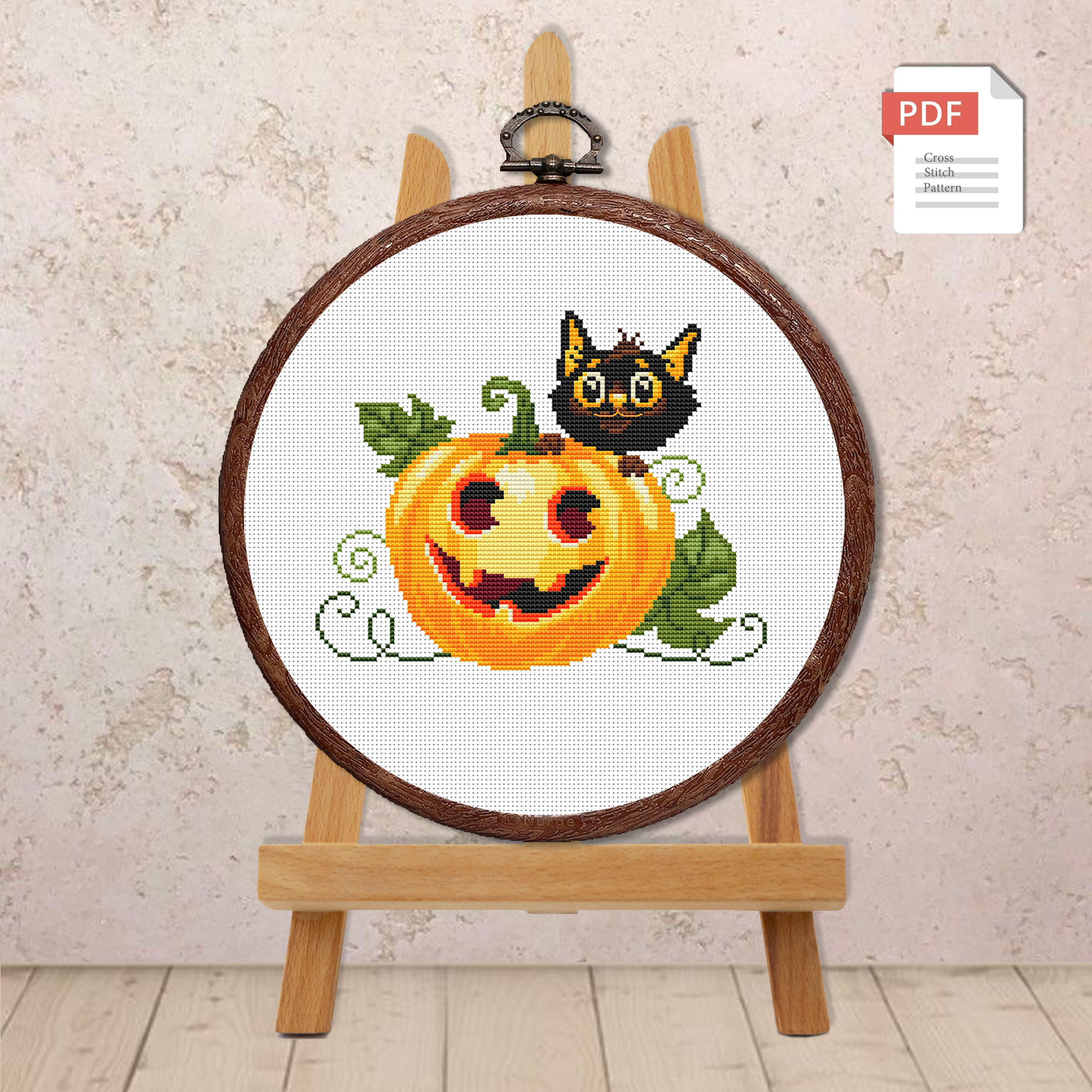 Set of 3 Halloween Cats Cross Stitch Pattern #hld035 - Image 4