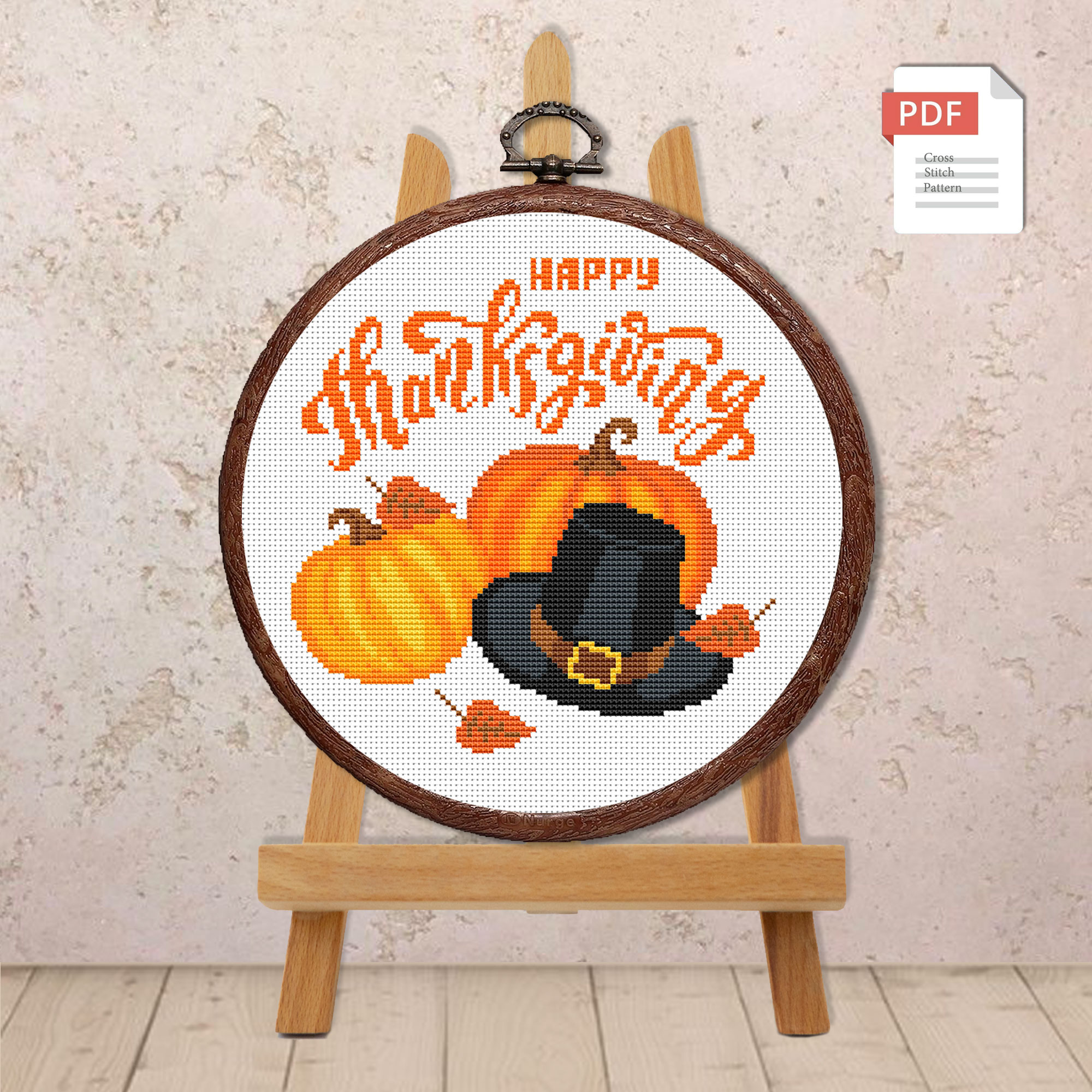 Happy Thanksgiving Day Cross Stitch Pattern #hld006 - Image 2