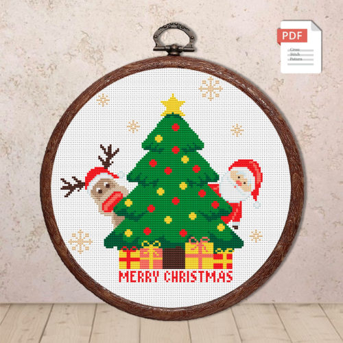 Merry Christmas Cross Stitch Pattern #hld010