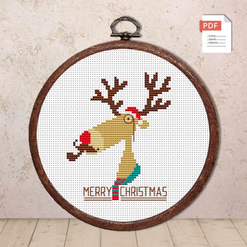 Christmas Moose Cross Stitch Pattern #hld011