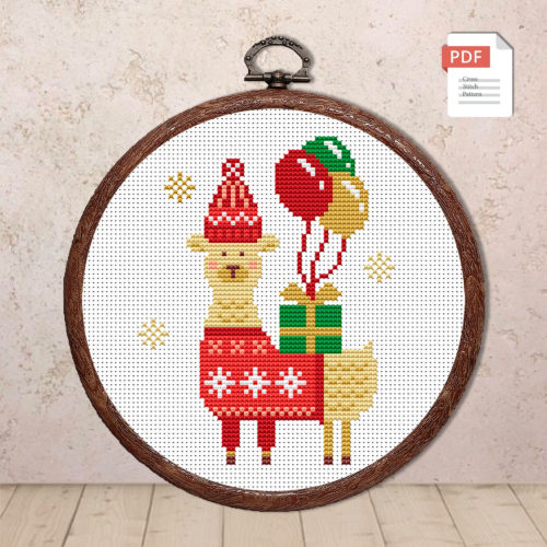 Christmas Lama Cross Stitch Pattern #hld017