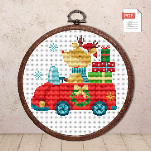 Christmas Deer Cross Stitch Pattern #hld019