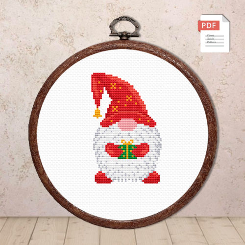 Christmas Gnome Cross Stitch Pattern #hld021