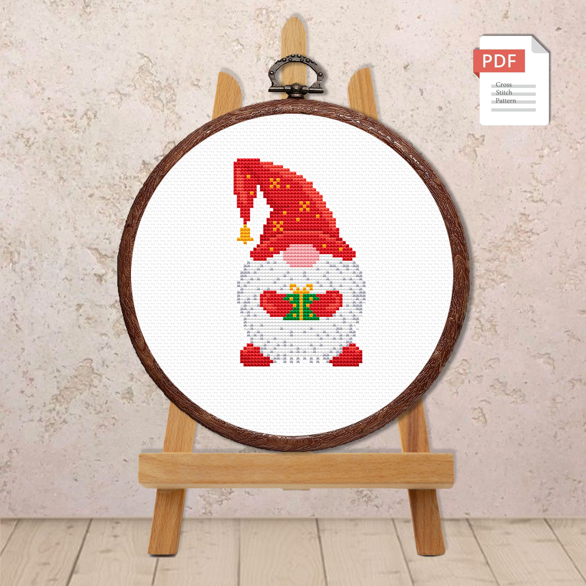 Set of 5 Christmas Gnomes Cross Stitch Pattern #hld026 - Image 6