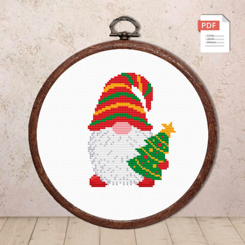 Christmas Gnome Cross Stitch Pattern #hld023