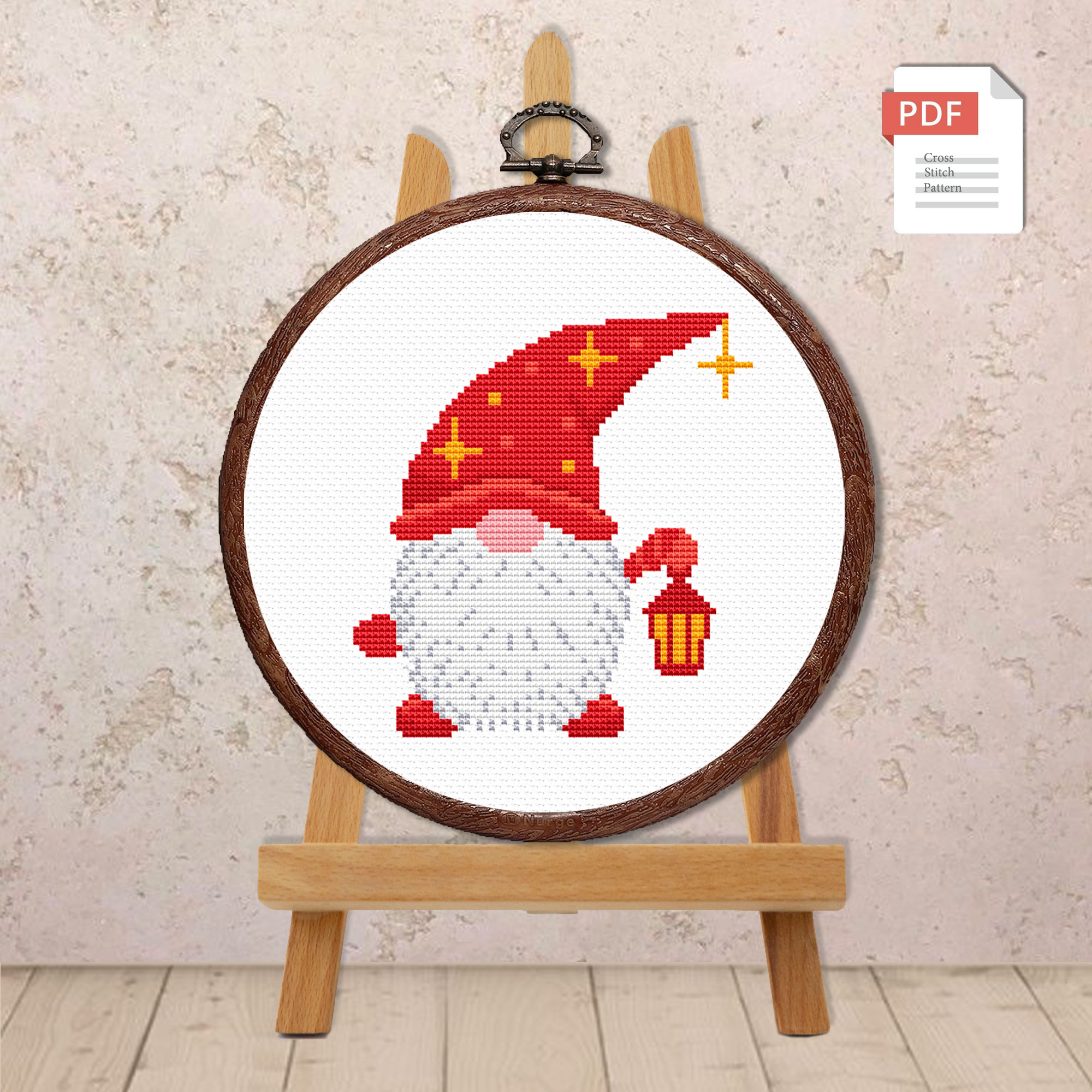 Set of 5 Christmas Gnomes Cross Stitch Pattern #hld026 - Image 3