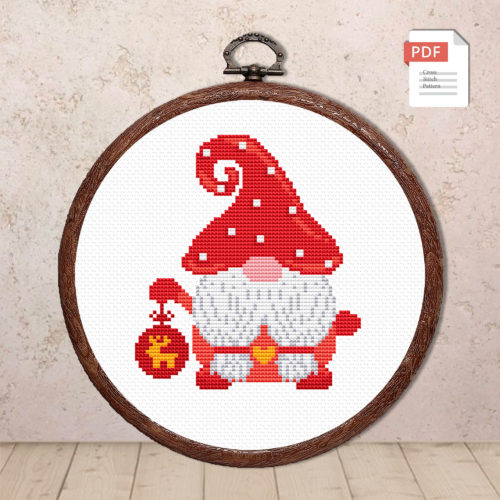 Christmas Gnome Cross Stitch Pattern #hld025