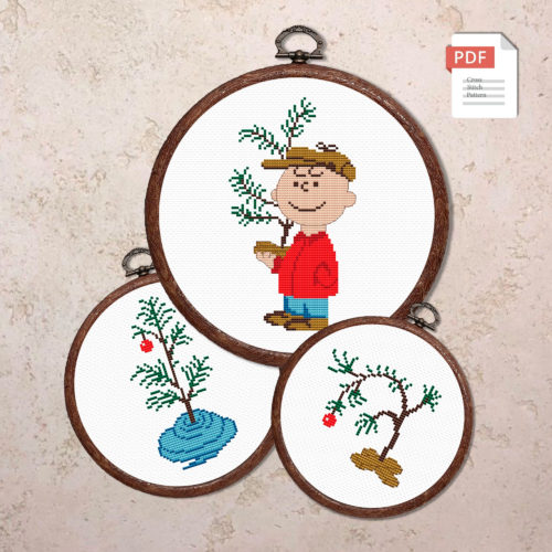 Set of 3 Merry Christmas Cross Stitch Patterns #chr031