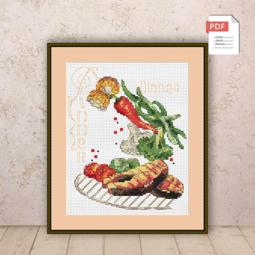Dinner Cross Stitch Patterns #kt.032