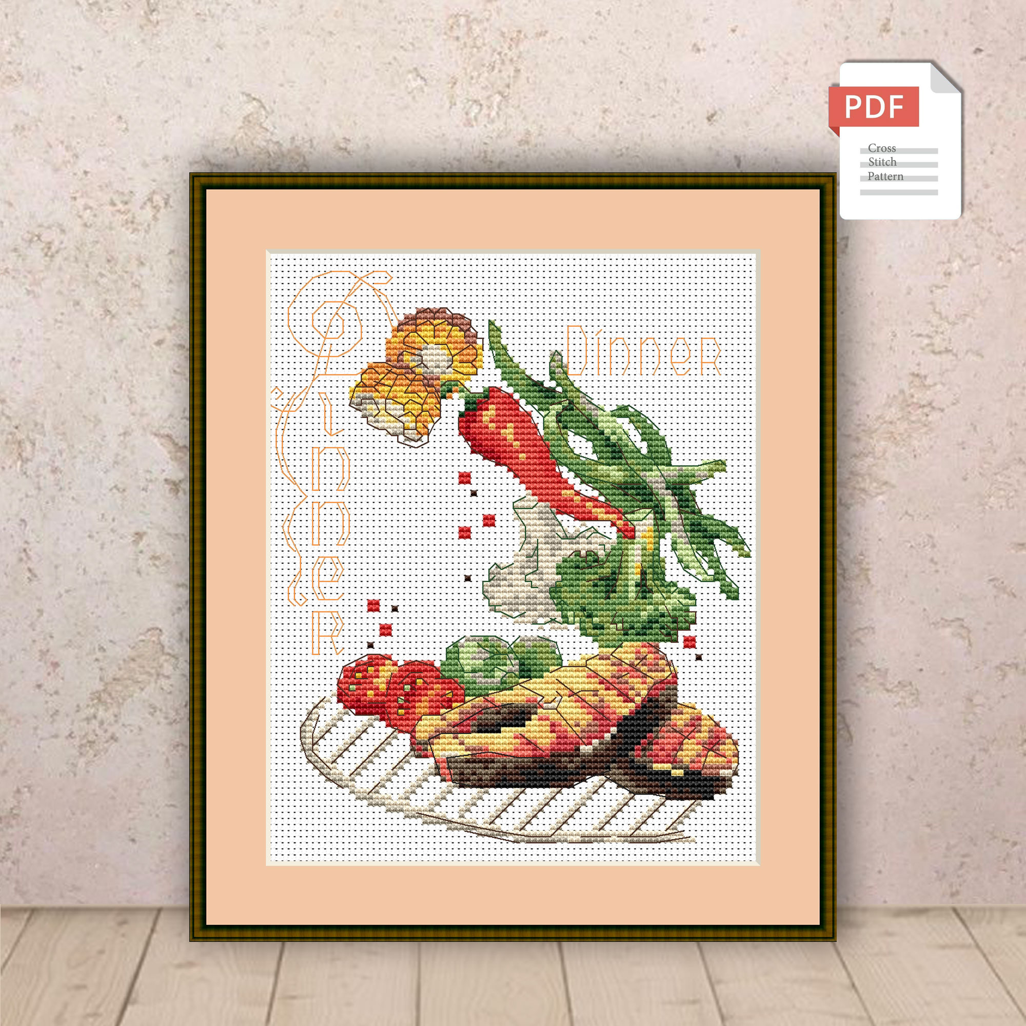 Dinner Cross Stitch Patterns #kt.032