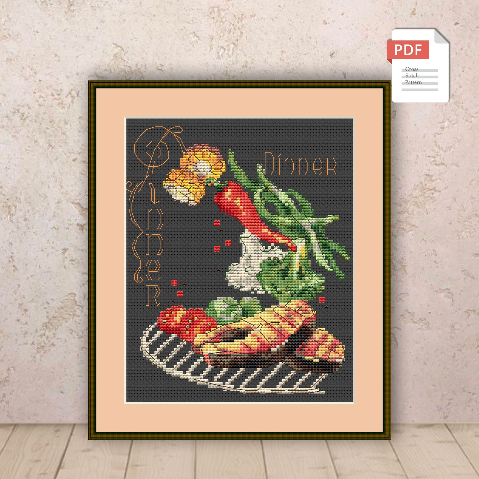 Dinner Cross Stitch Patterns #kt.032 - Image 2
