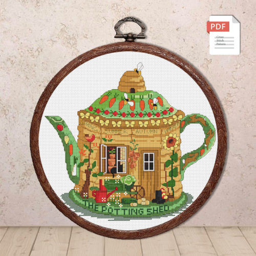 Painted Teapot Cross Stitch Patterns #kt.037