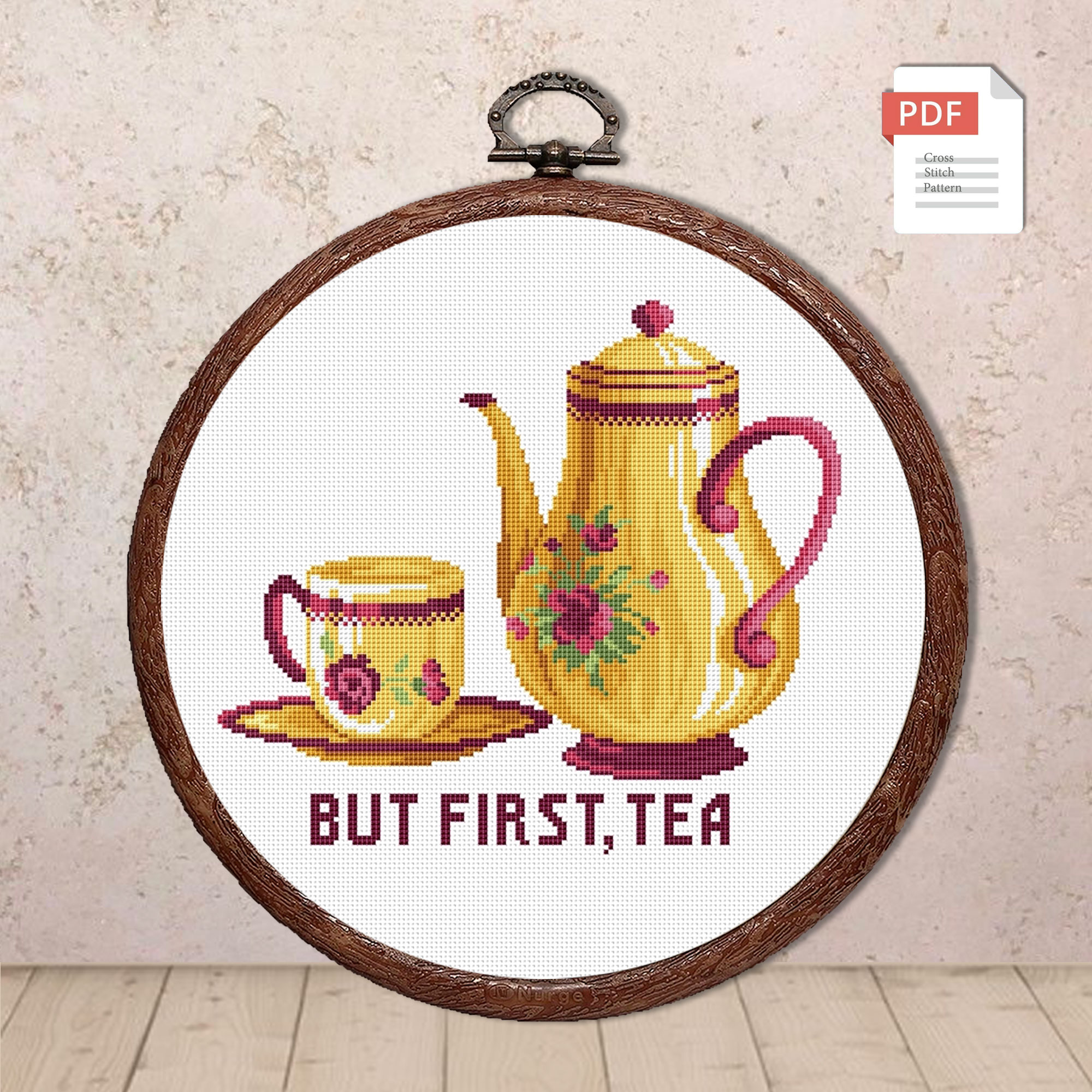But First Tea Cross Stitch Pattern #kt.039