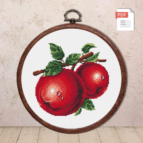 Red Apple Cross Stitch Pattern #kt.041