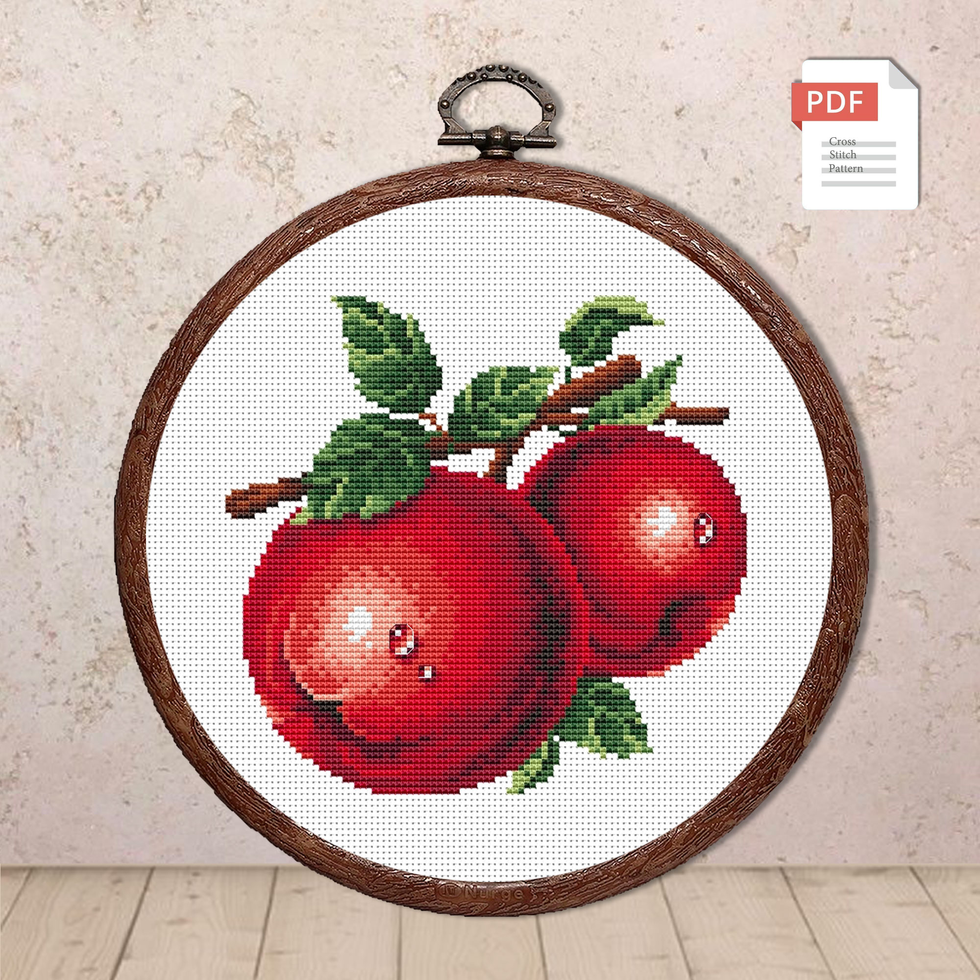 Red Apple Cross Stitch Pattern #kt.041