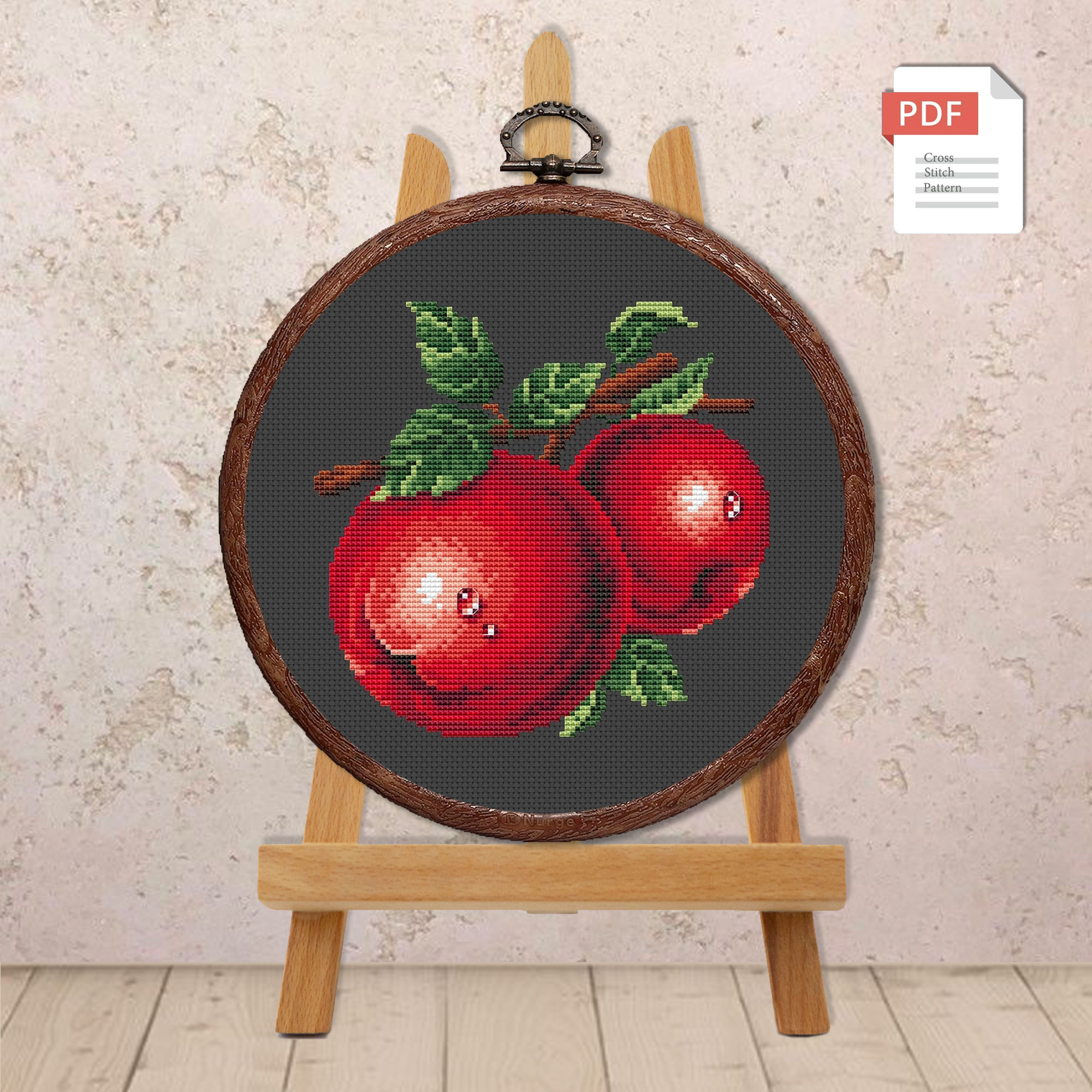 Red Apple Cross Stitch Pattern #kt.041 - Image 3