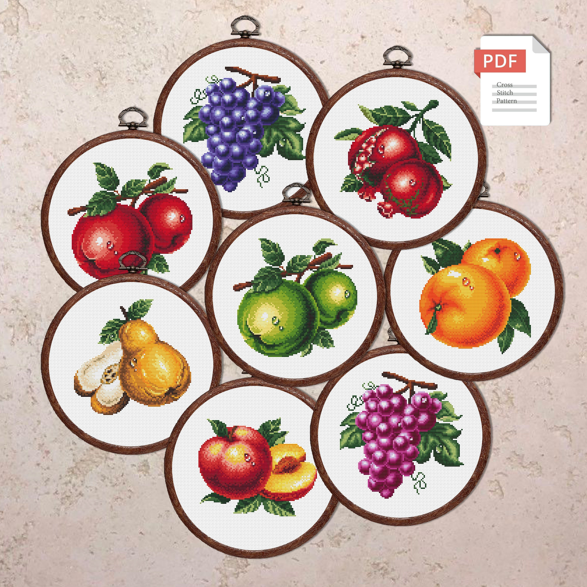 Green Apple Cross Stitch Pattern #kt.048 - Image 4