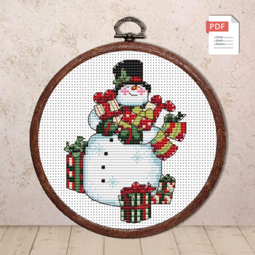 Snowman Cross Stitch Pattern #mch.008