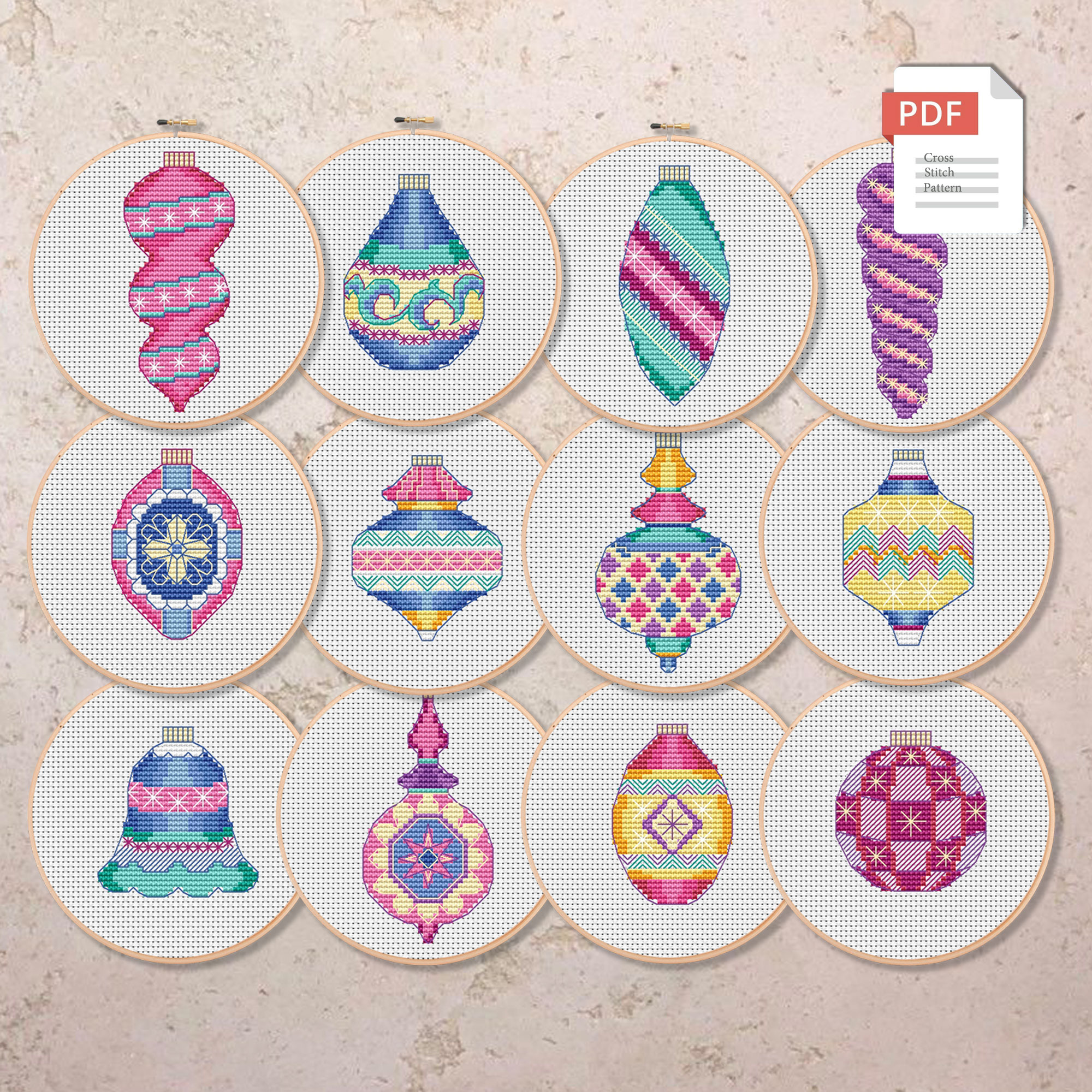 Christmas Toys Set Cross Stitch Patterns #mch.012