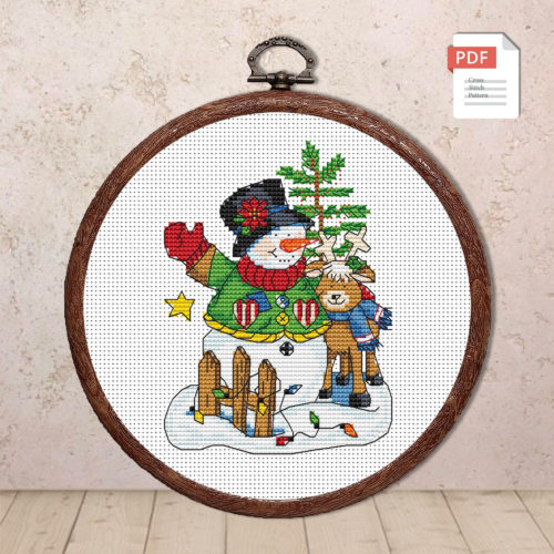Snowman Cross Stitch Pattern #mch.047