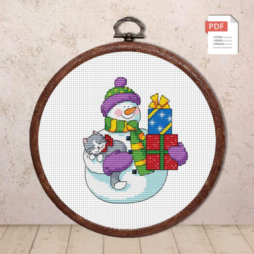 Snowman Cross Stitch Pattern #mch.048