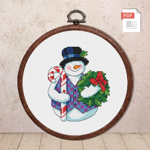 Snowman Cross Stitch Pattern #mch.049