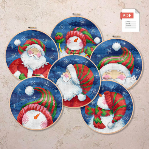 Set of Christmas Ornaments Cross Stitch Patterns #mch.056