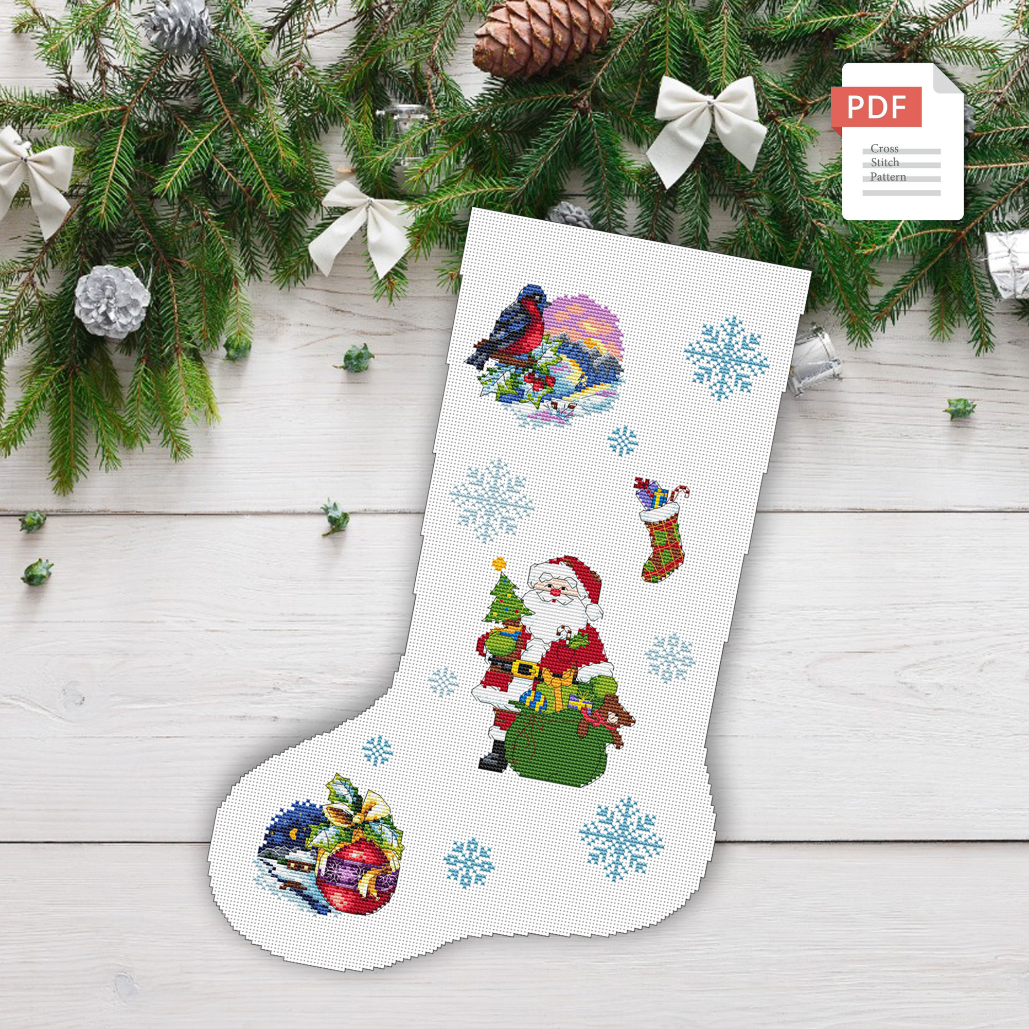 Christmas Stocking Cross Stitch Pattern #mch.060