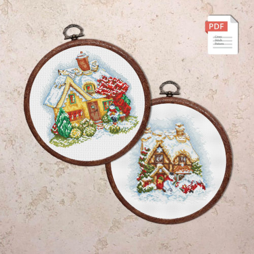 Set of Christmas Houses Cross Stitch Patterns #mch.072
