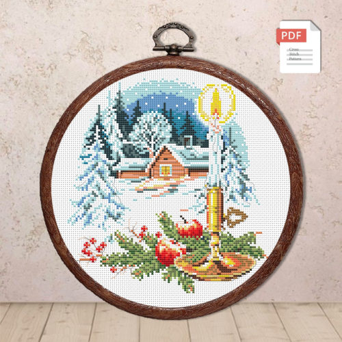 Christmas Candle Cross Stitch Pattern #mch.073