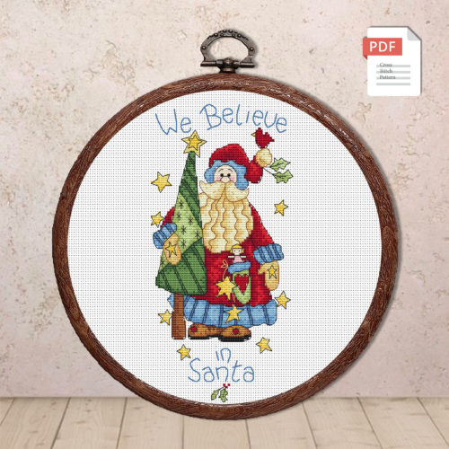 We Believe in Santa Cross Stitch Pattern #mch.075