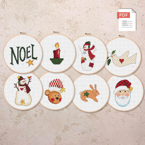 Set of Christmas Ornaments Cross Stitch Pattern #mch.076