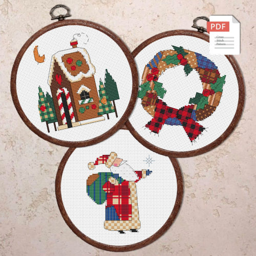Set of Christmas Ornaments Cross Stitch Patterns #mch.077
