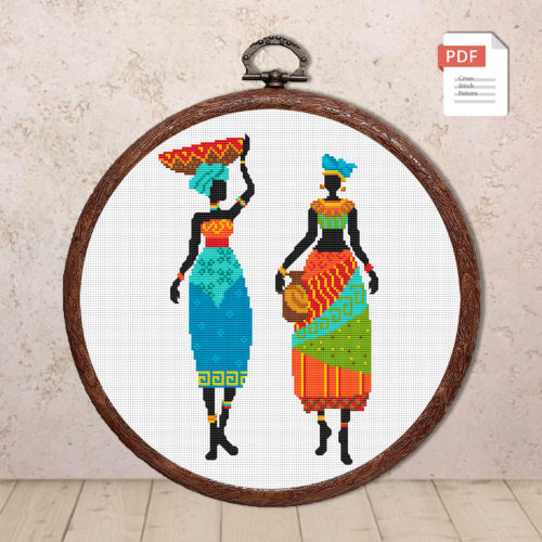 African Woman Cross Stitch Pattern #oth002