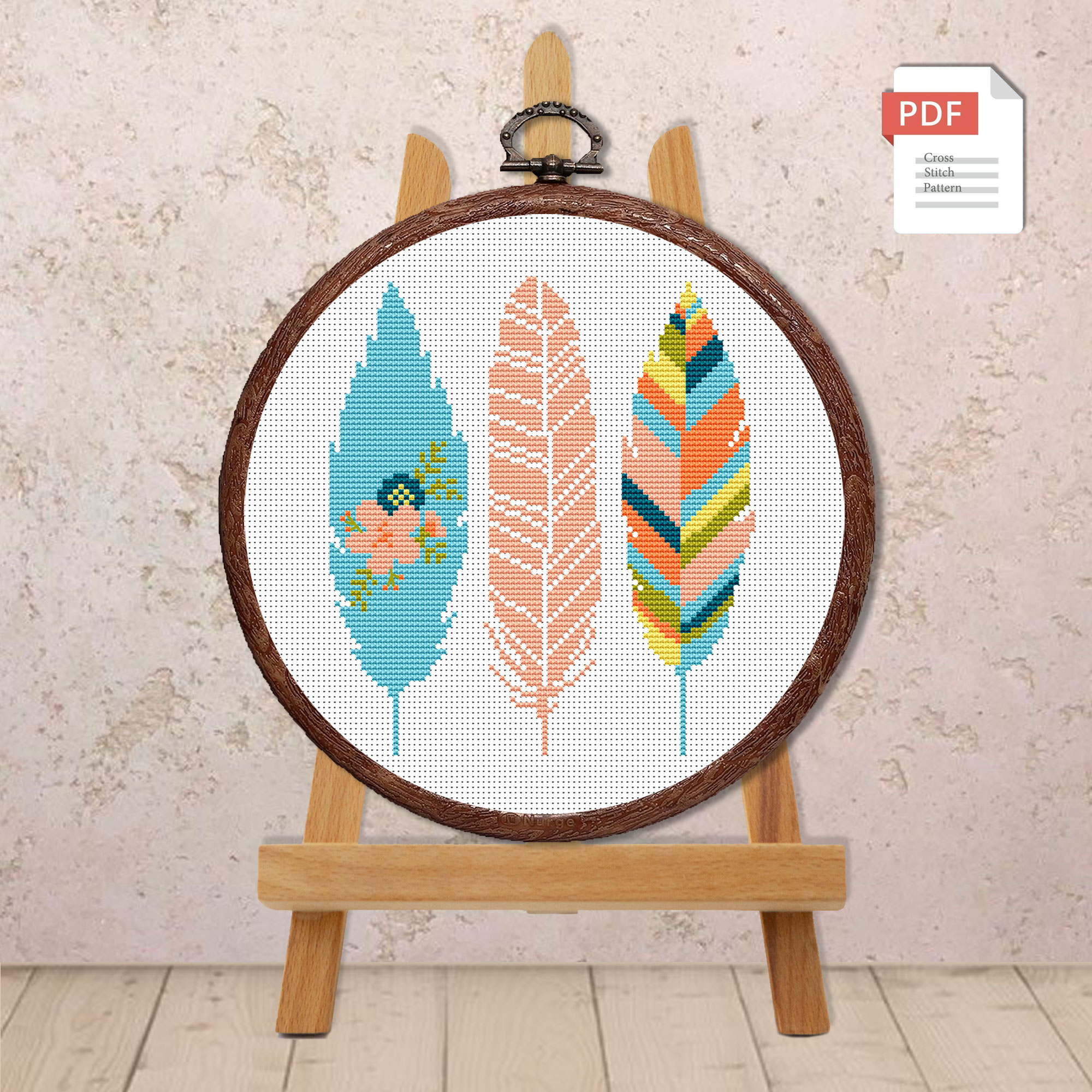 The Feathers Cross Stitch Pattern #oth004 - Image 2