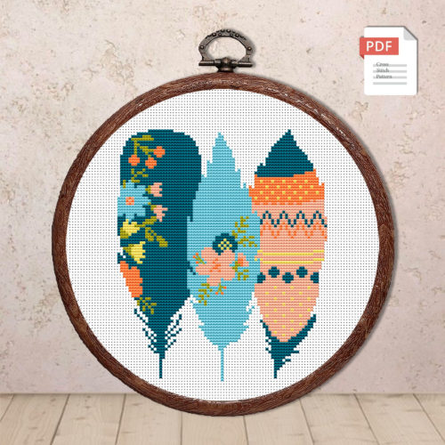 The Feathers Cross Stitch Pattern #oth005
