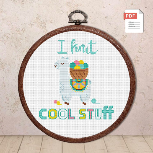 I Knit Cool Stuff Cross Stitch Pattern #qt008