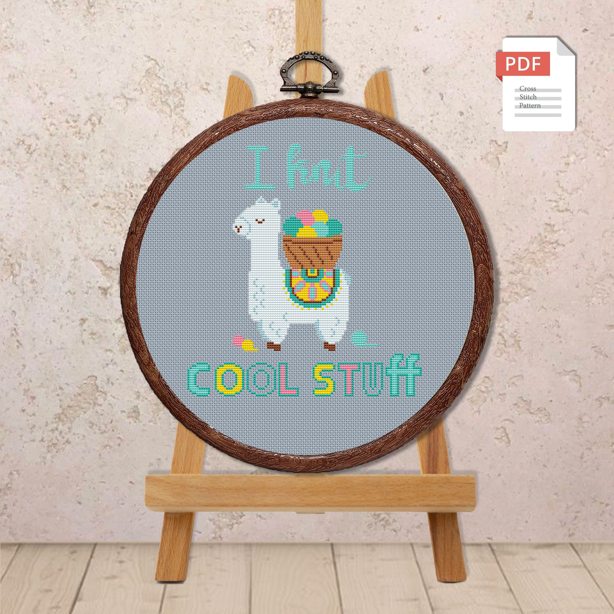 I Knit Cool Stuff Cross Stitch Pattern #qt008 - Image 3