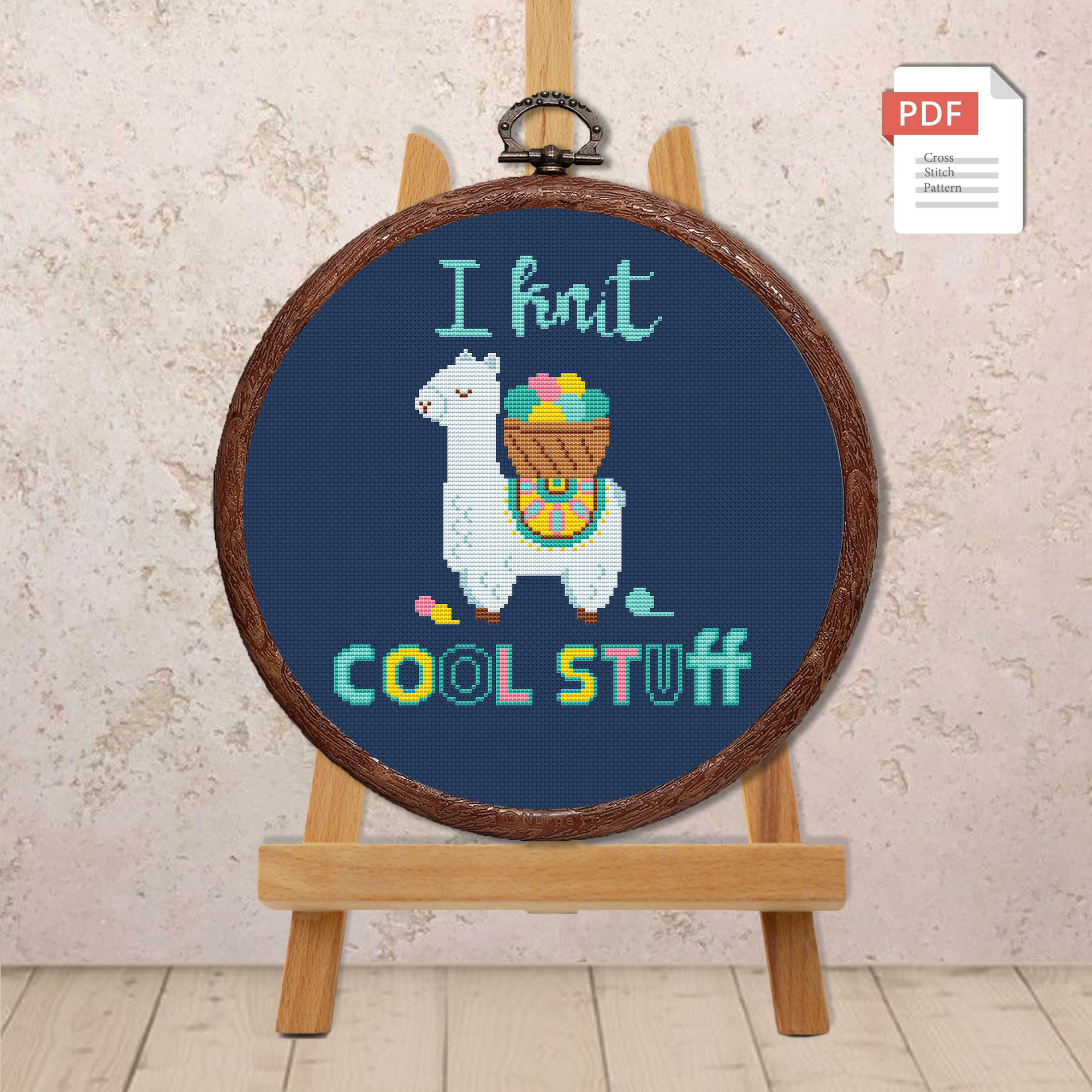 I Knit Cool Stuff Cross Stitch Pattern #qt008 - Image 2