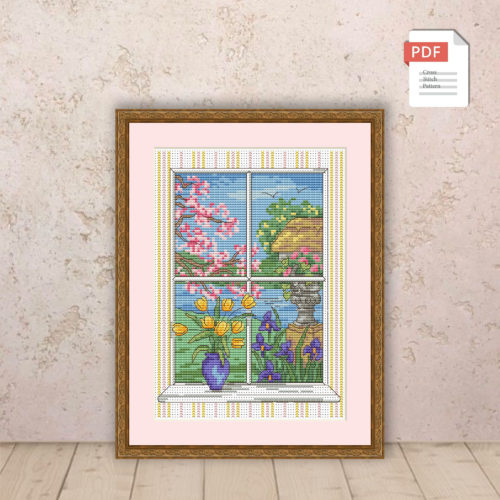 Spring Window Cross Stitch Pattern #ssn011