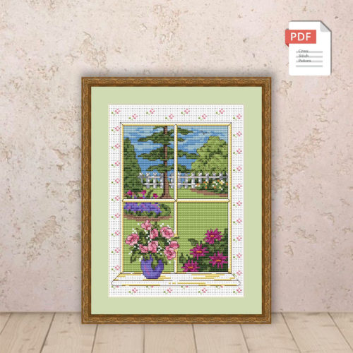 Summer Window Cross Stitch Pattern #ssn012
